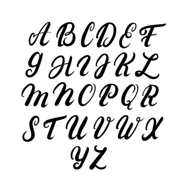 Vector hand written upper case alphabet