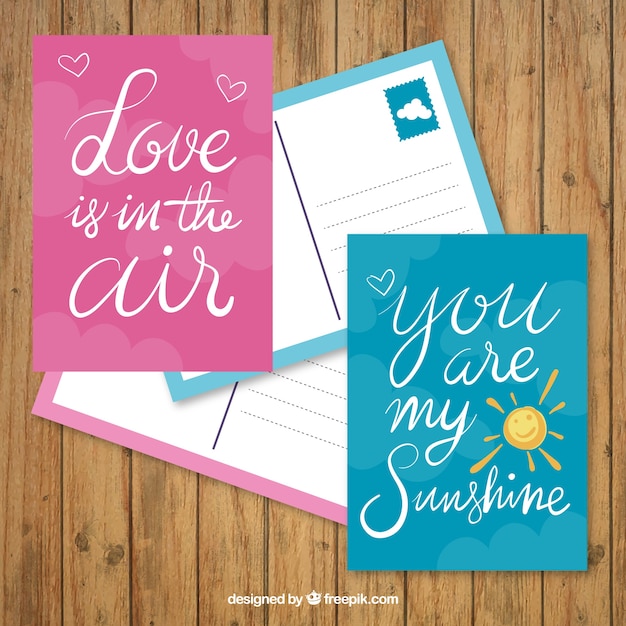 Hand written valentine day postal