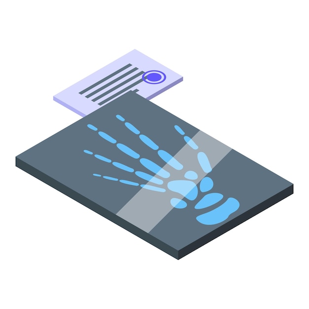 Hand xray image icon isometric vector Body radiology Ray scan