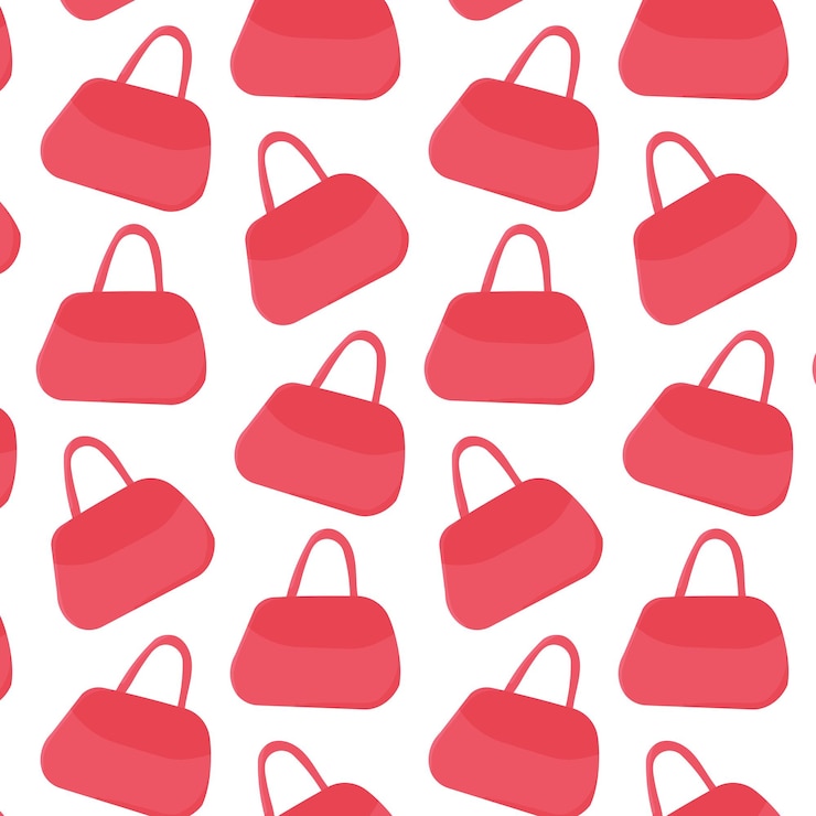 Vector handbag france fashion week stylish pattern textile background repeat pink vector illustration