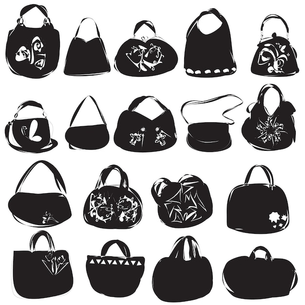 Handbag silhouette set