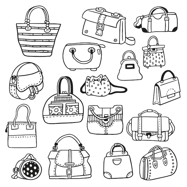 Vector handbags doodle collection