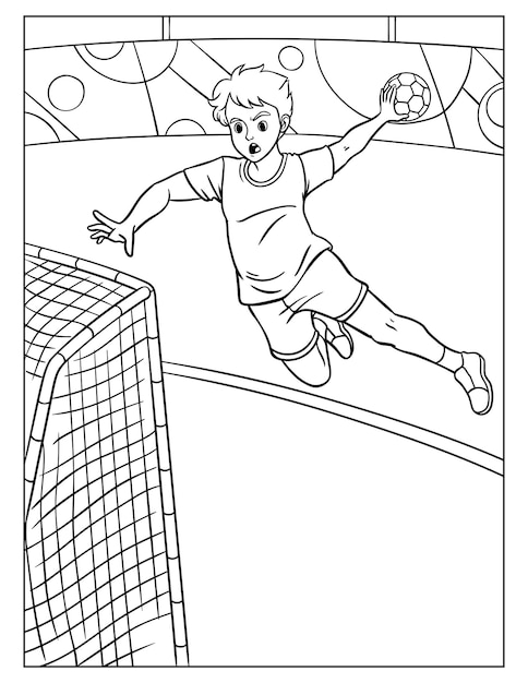 Handball Coloring Page for Kids