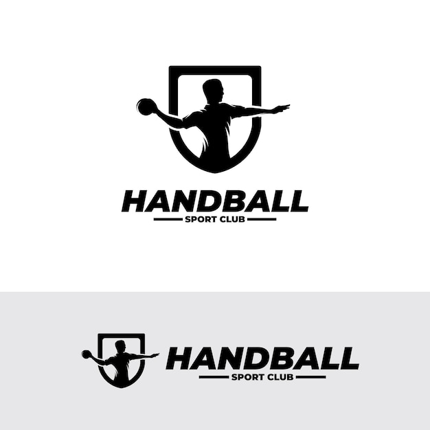 Vector handball player logo design template