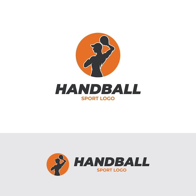 Vector handball player logo design template