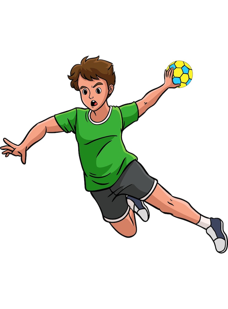 ハンドボール スポーツ漫画色クリップアート