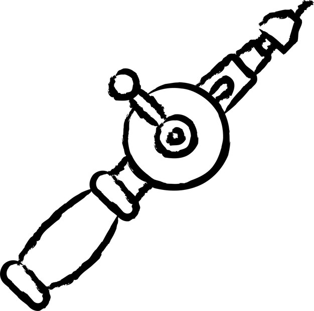 Handboor met de hand getekende vectorillustratie