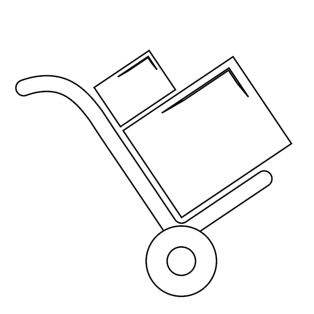 Handcart icon vector illustration Flat design style