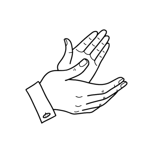 Handclaps applause A design element in the form of two hands in the outline style