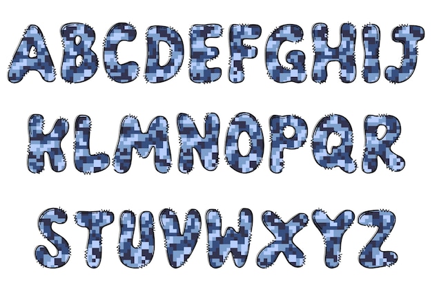 Ручная армейская камуфляжная буква цвет творческое искусство типографический дизайн