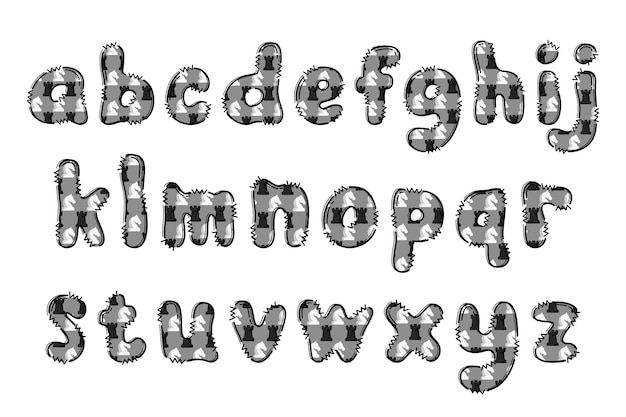 손으로 만든 체스 문자 색상 창조적인 예술 인쇄 디자인