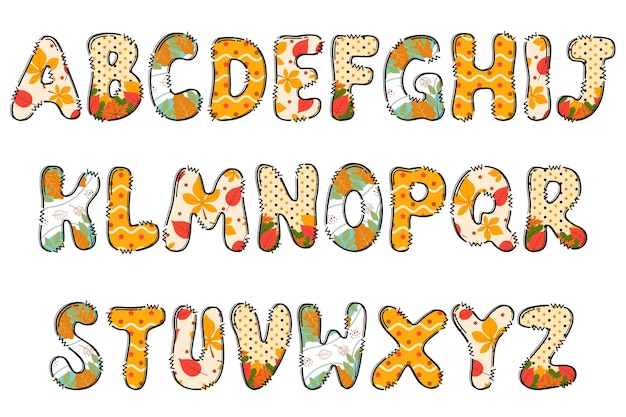 Handcrafted Fall letters color creative art typographic design