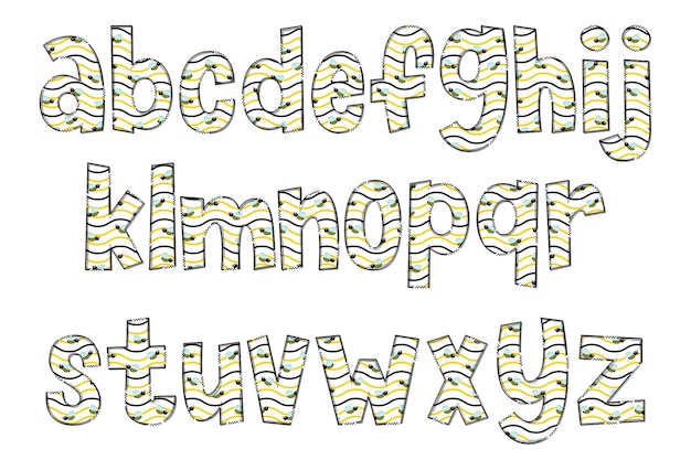 Буквы летающие пчелы ручной работы цветное креативное искусство типографский дизайн