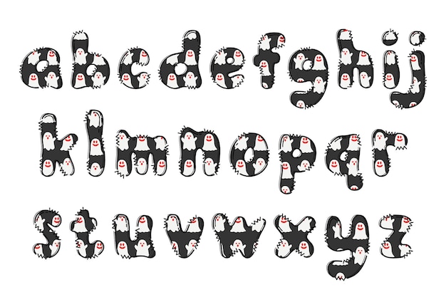 Handcrafted Halloween letters color creative art typographic design