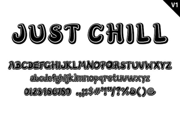 손으로 만든 Just Chill Letters Color 크리에이티브 아트 타이포그래피 디자인