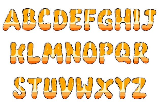 Handcrafted Orange Fruit letters color creative art typographic design