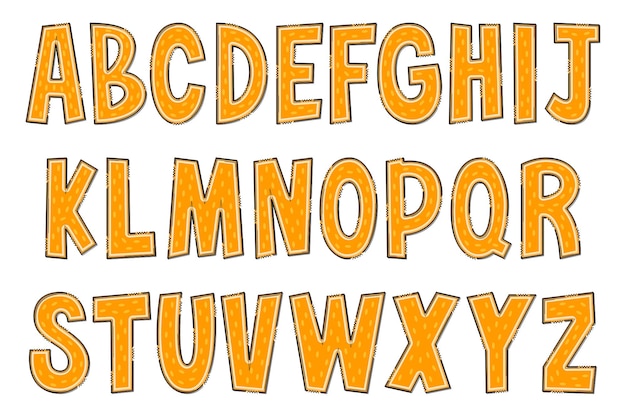 手作りのオレンジ色の文字の色クリエイティブ アート タイポグラフィ デザイン