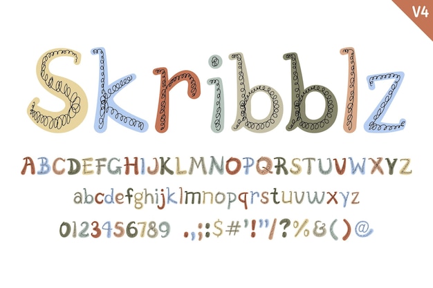 Handcrafted Skribblz Letters Color creative art typographic design