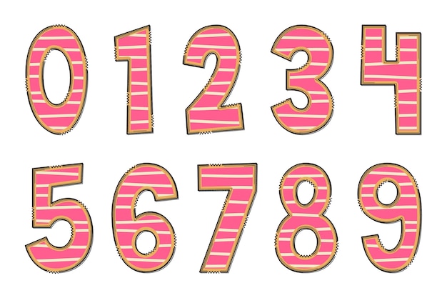 Handcrafted Sweet Food Number Color Creative Art Typographic Design