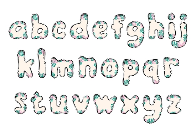 Handcrafted Tropical letters color creative art typographic design