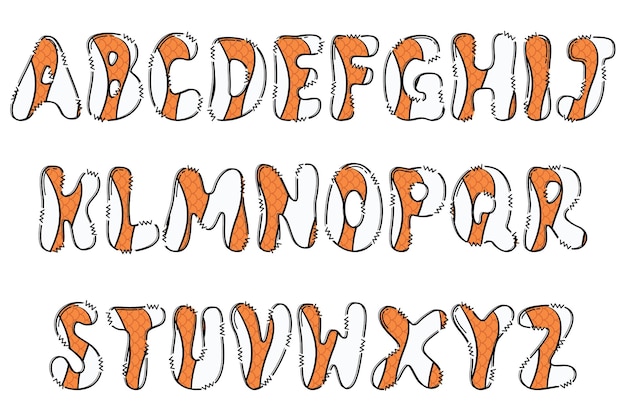Вектор Буквы водного существа ручной работы цвет креативного искусства типографский дизайн