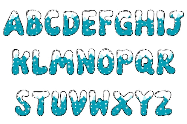 Handcrafted Winter letters color creative art typographic design