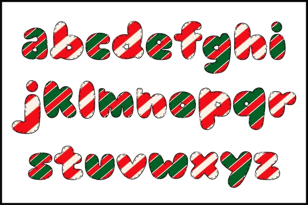 Handcrafted Xmas letters color creative art typographic design