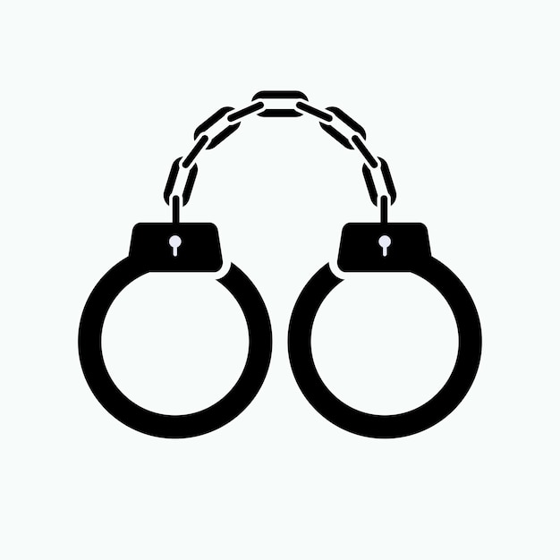 Вектор Наручники значок уголовного виновного человека наручники символ при аресте вектор