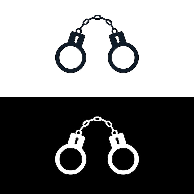 Handcuff icon vector logo design template