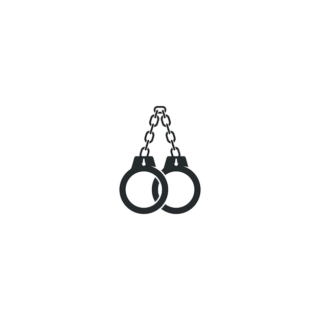 Vector handcuff simple vector icon illustration