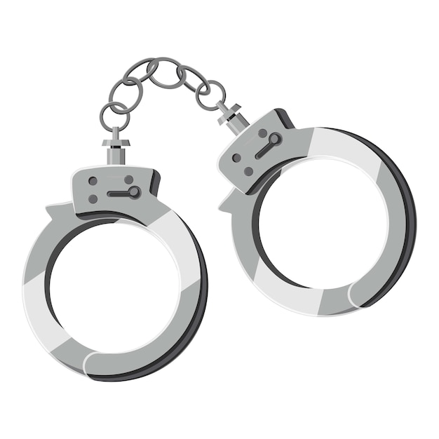 Vector handcuffs icon cartoon illustration of handcuffs vector icon for web