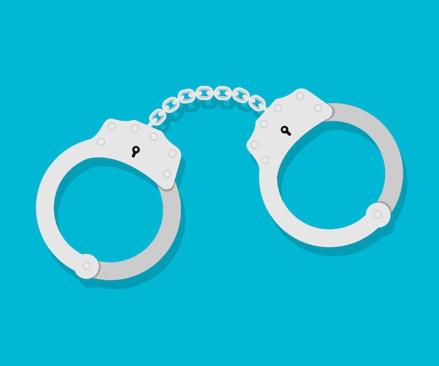 Vector handcuffs icon. flat illustration of handcuffs vector icon for web design