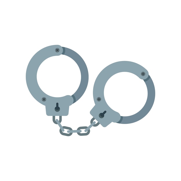 Handcuffs icon Flat illustration of handcuffs vector icon for web design