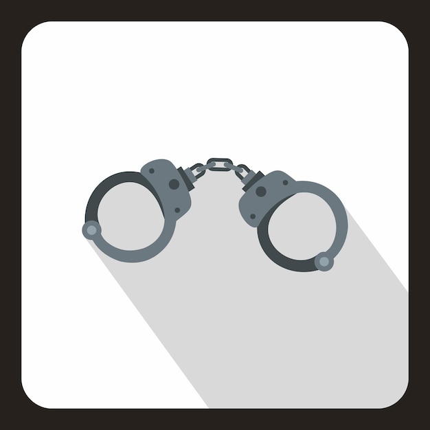Handcuffs icon in flat style on a white background vector illustration