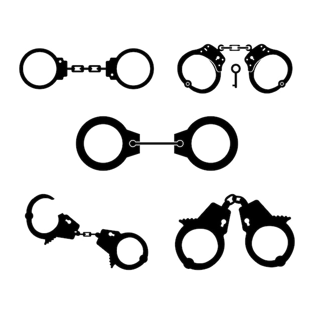 Vector handcuffs icon logo vector design template