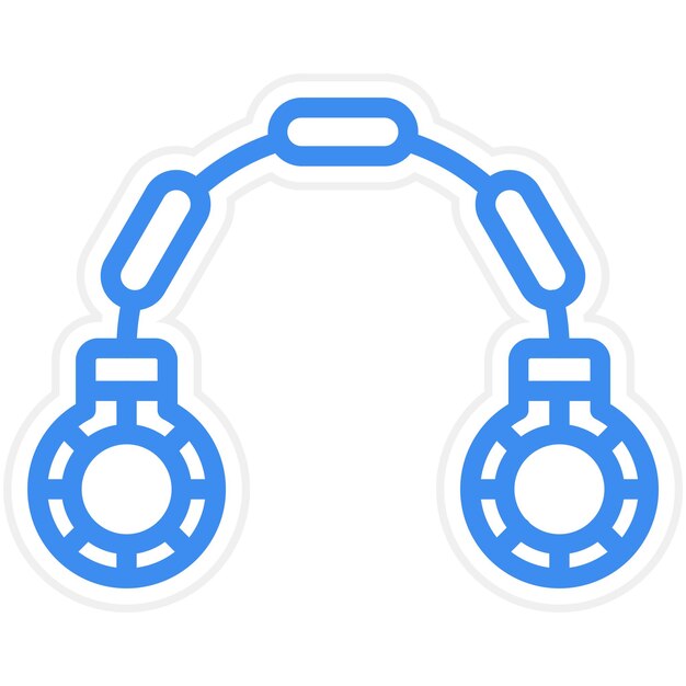 Vector handcuffs icon style