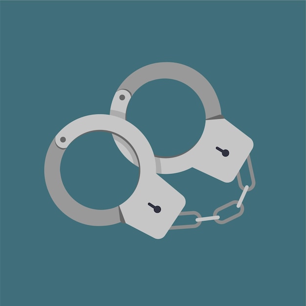 Vector handcuffs icon vector illustration in trendy flat style isolated