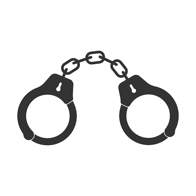 Vector handcuffs icon vector