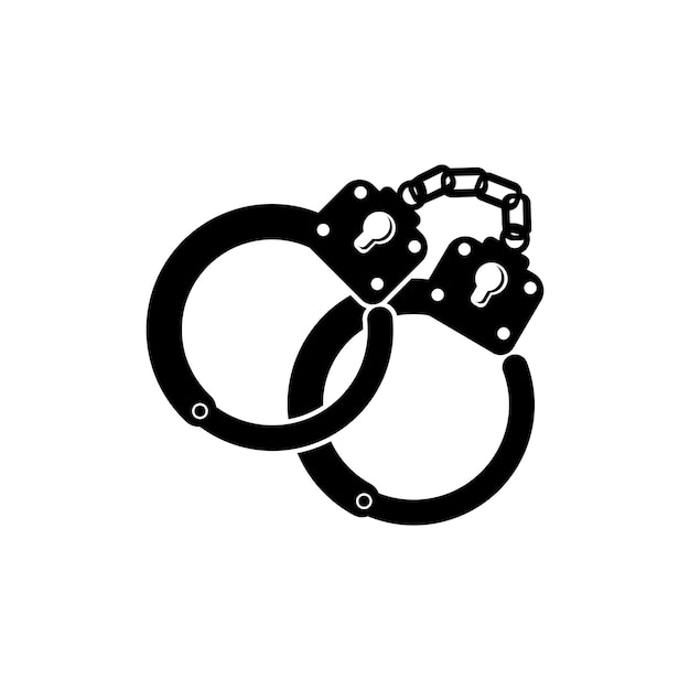 Vector handcuffs iconlogo vector illustration design template