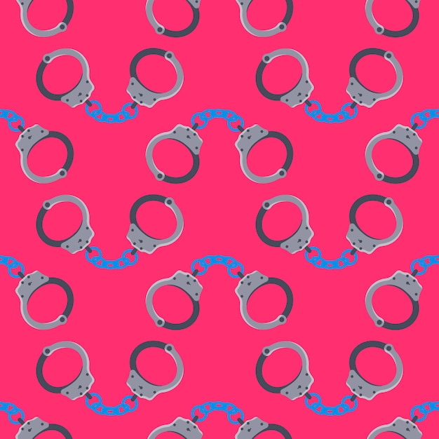 Handcuffs seamless pattern.