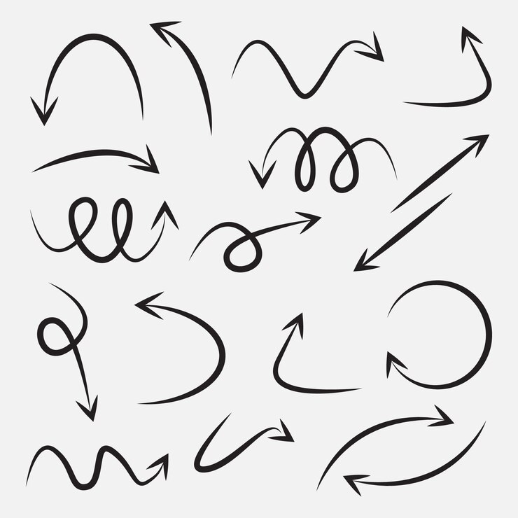 Vector handdraw arrow  design set
