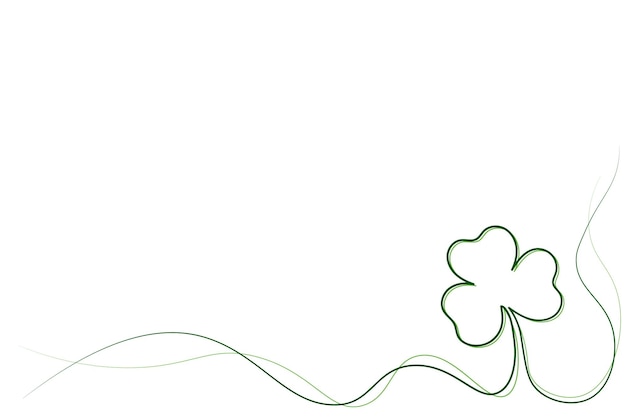 Linea disegnata a mano con contorno di trifoglio st. patrick's day banner vettore