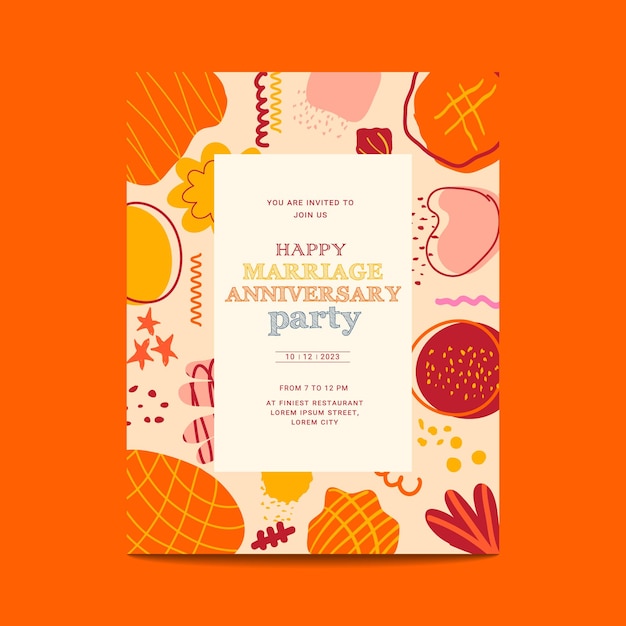 Vector handdrawn abstract background anniversary card invitation vector