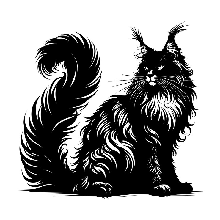 Ручно нарисованный набор животных Плоский дизайн Силуэт кошки вектор
