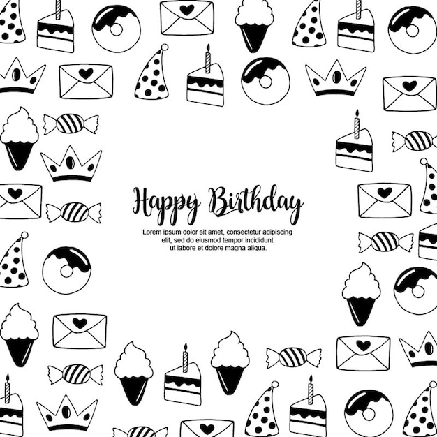 Cornice di compleanno handdrawn