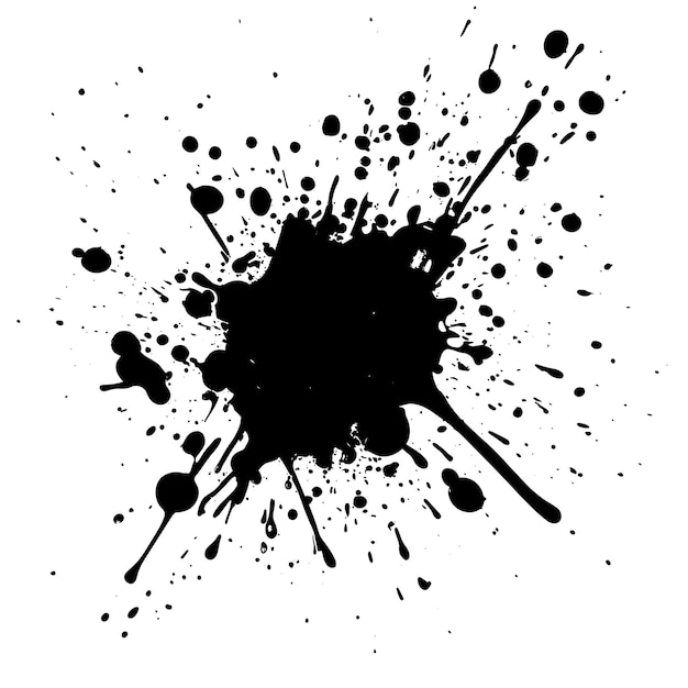 handdrawn black ink splatter on white background highquality vector for designers