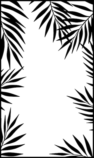 handdrawn blank monochrome foliage background