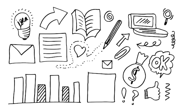 Vector handdrawn business doodles for concept design