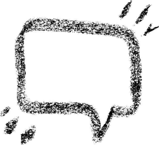 Handdrawn chalk speech bubble icon