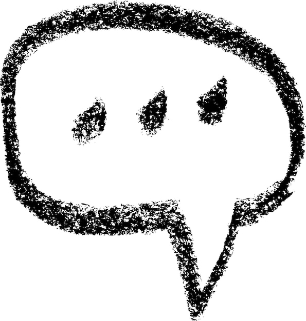 Handdrawn chalk speech bubble icon